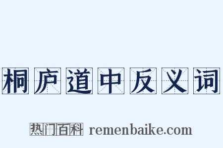 桐庐道中反义词是什么意思的图片
